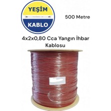 Yeşim kablo ve Asansör marketim Yeşim Kablo 4X2X0.80MM+0.40 mm Cca Yangın Ihbar Kablosu 500 Metre