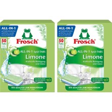 Frosch Yeşil Limonlu Bulaşık Makinesi Tableti 50 Adet x 2 Kutu (100 Tablet)