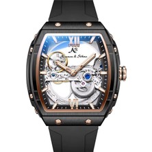 Kronen&söhne Regent Tonneau Midnight Nero Otomatik Skeleton Erkek Kol Saati