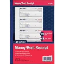Str Store Business-Forms TC1182 Receipt Kitap, 7 .63 x 11, Üç Parça Carbonless, 100 Forms