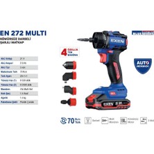 Exen En 272 Multi - 21V 2AH 70N.M Kömürsüz Darbeli Şarjlı Matkap (4 Fonksiyonlu)