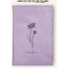 Giftcrea Kişiye Özel Kartlık Bölmeli Defter Cep Alanlı Isimli Baskılı Defter ve Kalem Seti