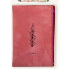 Giftcrea Kişiye Özel Kartlık Bölmeli Defter Cep Alanlı Isimli Baskılı Defter ve Kalem Seti