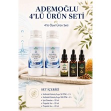 Ademoğlu Kolloidal Gümüş Suyu 50 Ppm 2 L + 100 Ppm 2 L + Iyot Damlası + Propolis Sıvı 4’lü Set