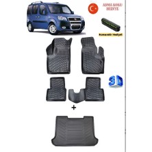 Ahlparts Fiat Doblo 2001-2009 Yılları Arası Uyumlu 3D Havuzlu Paspas ve Bagaj Havuzu Seti Asma Koku ve Numaratör Hediyeli