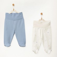 Andywawa Erkek Bebek Footed Pant Animals 2'li Patikli Alt Set Mavi AC27309
