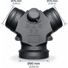 Coolman Webasto Tipi Ayarlanabilir Klapeli Y Boru (90-75-75 Mm)