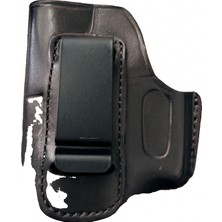 Rigor Universe Glock 43 43X Uyumlu Deri Klipsli Iwb Tabanca Kılıfı Siyah Sol El