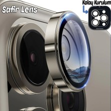 Evax [safir] iPhone 15 Pro Max/15 Pro Natürel Titanyum Uyumlu Safir Kamera Lens Koruyucu
