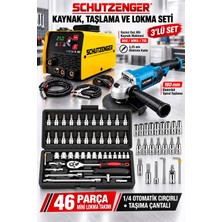 SCHUTZENGER Gazsız Gaz Altı Kaynak Makinesi 180MM Devir Ayarlı Spral Taşlama 46 Parça 1/4 Lokma Takımı
