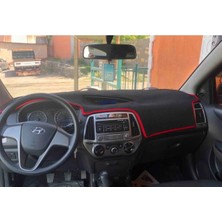 Lee Willson 2008-2014 Modellerine Uygun Hyundai I20 Torpido Koruma Halısı Kenar Renk Kırmızı