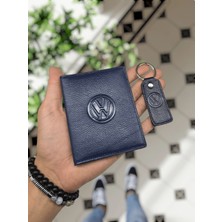Visso Leather 1904 Volkswagen Logolu  Deri Araç Ruhsat Kılıfı Isme Özel Çanta Erkek Kadın Modeli