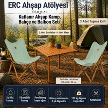 ÖİR A.E Ahşap Katlanır Kamp Sandalye ve Masa Seti: Bahçe, Piknik, Balkon ve Kamp