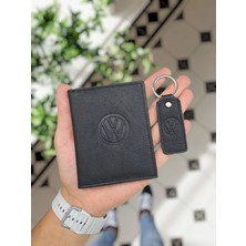 Visso Leather 1904 Volkswagen Logolu  Deri Araç Ruhsat Kılıfı Isme Özel Çanta Erkek Kadın Modeli