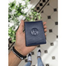 Visso Leather 1904 Volkswagen Logolu  Deri Araç Ruhsat Kılıfı Isme Özel Çanta Erkek Kadın Modeli