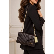 Armine 433 Kadın Kahverengi/acı Kahve V Kapitone Dikişli Zincir Askılı Portföy El ve Omuz ÇANTASI[TBGCANTA08]