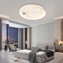 Apliqa Noren 50'lik Kare Taş Desenli Yuvarlak 160 Watt Plafonyer LED Avize