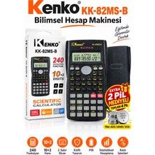 Kenko KK-82MS-B Bilimsel Hesap Makinesi 12 Haneli 240 Fonksiyonlu 2 Satır Üniversite Sınav Makinesi Extra Pilli 4 Adet