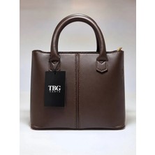Tbg Kadın Dikey Dikiş Detaylı Kol Çantası Geniş Iç Hacimli Tote El ve Takılabilir Askılı Omuz Çantası