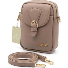Armine 406 Kadın Floter Deri Çapraz Askılı Telefon Çantası Önü Tokalı Mini Postacı Çantası