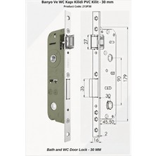Forcetec Banyo ve Wc Kapı Kilidi Pvc Kilit 30 mm – 213P30