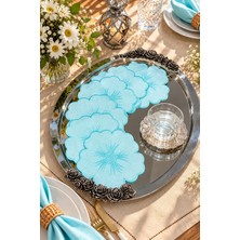 Tanem Home Çiçek Desen Nakışlı Bardak Altlığı 15 x 15 cm