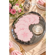 Tanem Home Çiçek Desen Nakışlı Bardak Altlığı 15 x 15 cm