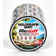 Rexoff Holografik Kuş Uzaklaştıran Şerit | 4 cm × 60 Metre Kuşları Uzaklaştırmaya Yardımcı • Işık Yansıtıcı • Reflektif