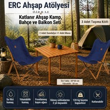 ÖİR A.E Ahşap Katlanır Kamp Sandalye ve Masa Seti: Bahçe, Piknik, Balkon ve Kamp