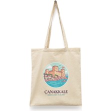 Bi' Dünya Haber Bozcaada Kalesi - Çanakkale Türkiye Serisi Tote Bag Baskılı Bez Çanta
