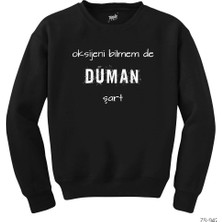 Z zepplin Duman Şart Siyah Sweatshirt