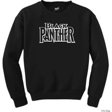 Z zepplin Black Panther Logo Siyah Sweatshirt
