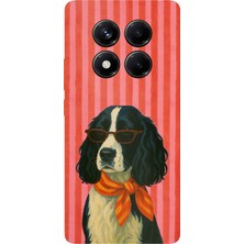 TechTree Redmi Note 14 Pro 5g Uyumlu Gözlüklü ve Fularlı Havalı Köpek Baskılı Silikon Kılıf