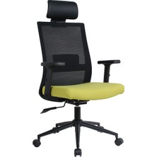 Adore Mobilya Vera Flex Multi Fonksiyon Çalışma Koltuğu - Siyah/yeşil 63X117-127X67 cm