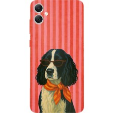 TechTree Samsung Galaxy A05 Uyumlu Gözlüklü ve Fularlı Havalı Köpek Baskılı Silikon Kılıf