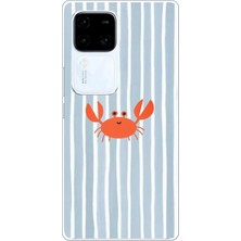 TechTree Vivo V30 Uyumlu Deniz Temalı Yengeç Baskılı Silikon Kılıf