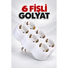 Alıç 6 Fişli Golyat Priz Çoğaltıcı Beyaz – Kablosuz 6’lı Çoklu Priz Adaptörü