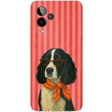 TechTree General Mobile Gm 24 Pro Uyumlu Gözlüklü ve Fularlı Havalı Köpek Baskılı Silikon Kılıf