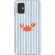 TechTree Samsung Galaxy M31S Uyumlu Deniz Temalı Yengeç Baskılı Silikon Kılıf