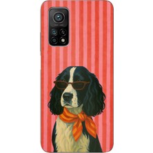 TechTree Xiaomi Mi 10T-10T Pro Uyumlu Gözlüklü ve Fularlı Havalı Köpek Baskılı Silikon Kılıf