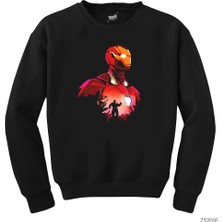 Z zepplin Iron Man And Thanos Siyah Sweatshirt
