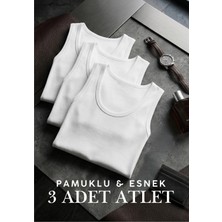Qkk Erkek Likralı Pamuklu 3'lü Atlet - Esnek ve Yumuşak Dokulu Atlet