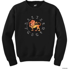 Z zepplin Aslan Burcu Modern Siyah Sweatshirt
