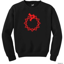 Z zepplin Seven Deadly Sins Dragon Sin Siyah Sweatshirt