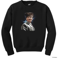 Z zepplin Atatürk Baş Komutan Siyah Sweatshirt