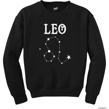 Z zepplin Aslan Burcu Yıldız Haritası Siyah Sweatshirt