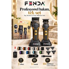 Fenda Profesyonel Şarjlı Bldc Motor 8000 Rpm 2'li Tıraş Makinesi Seti Sarı