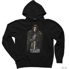 Z zepplin Game Of Thrones Jon Snow Siyah Kapşonlu Sweatshirt Hoodie