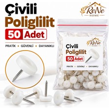 Rene Home Plastik Çivili Poligilit Masa Sandalye Mobilya Ayakları Için Zemin Koruyucu (50 Adet)