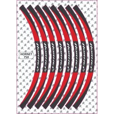 Grippatch Honda Hornet 750 ile Uyumlu Jant Şeridi - Siyah/kırmızı